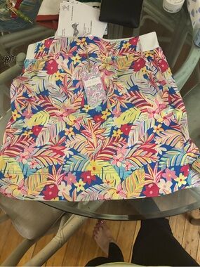 Stella Parker Collection  Blue Floral Print Skort